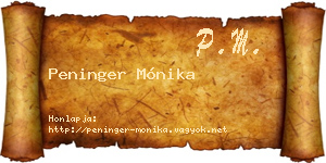 Peninger Mónika névjegykártya